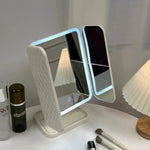 Tri-Fold Vanity Mirror with LED Lighting – 3 Color Modes