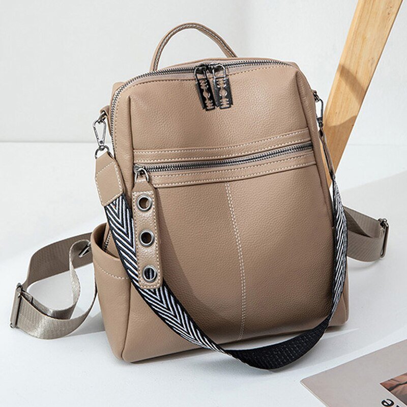 Elegant genuine leather backpack for stylish adventures