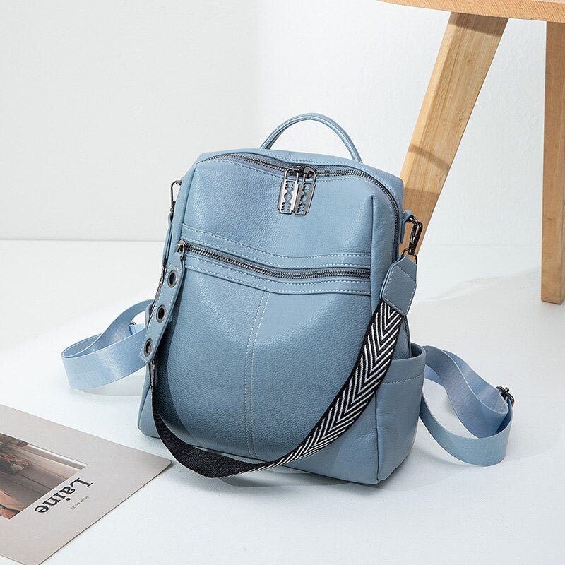 Elegant genuine leather backpack for stylish adventures