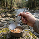 Titanium Spork for Camping and Hiking - Foldable Unisex Design