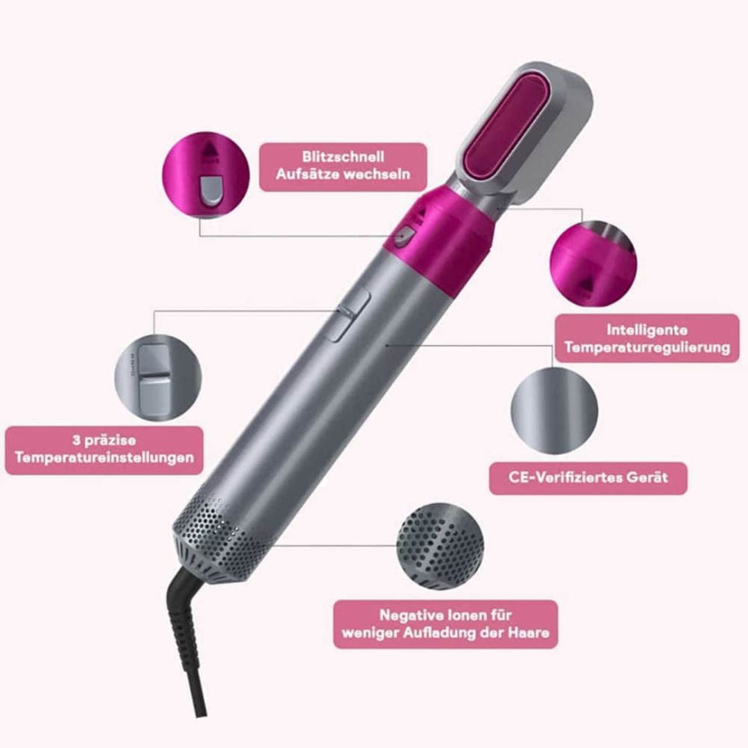 Stylora 5-in-1 Hairstyler: Föhnen, Glätten, Locken & Wellen