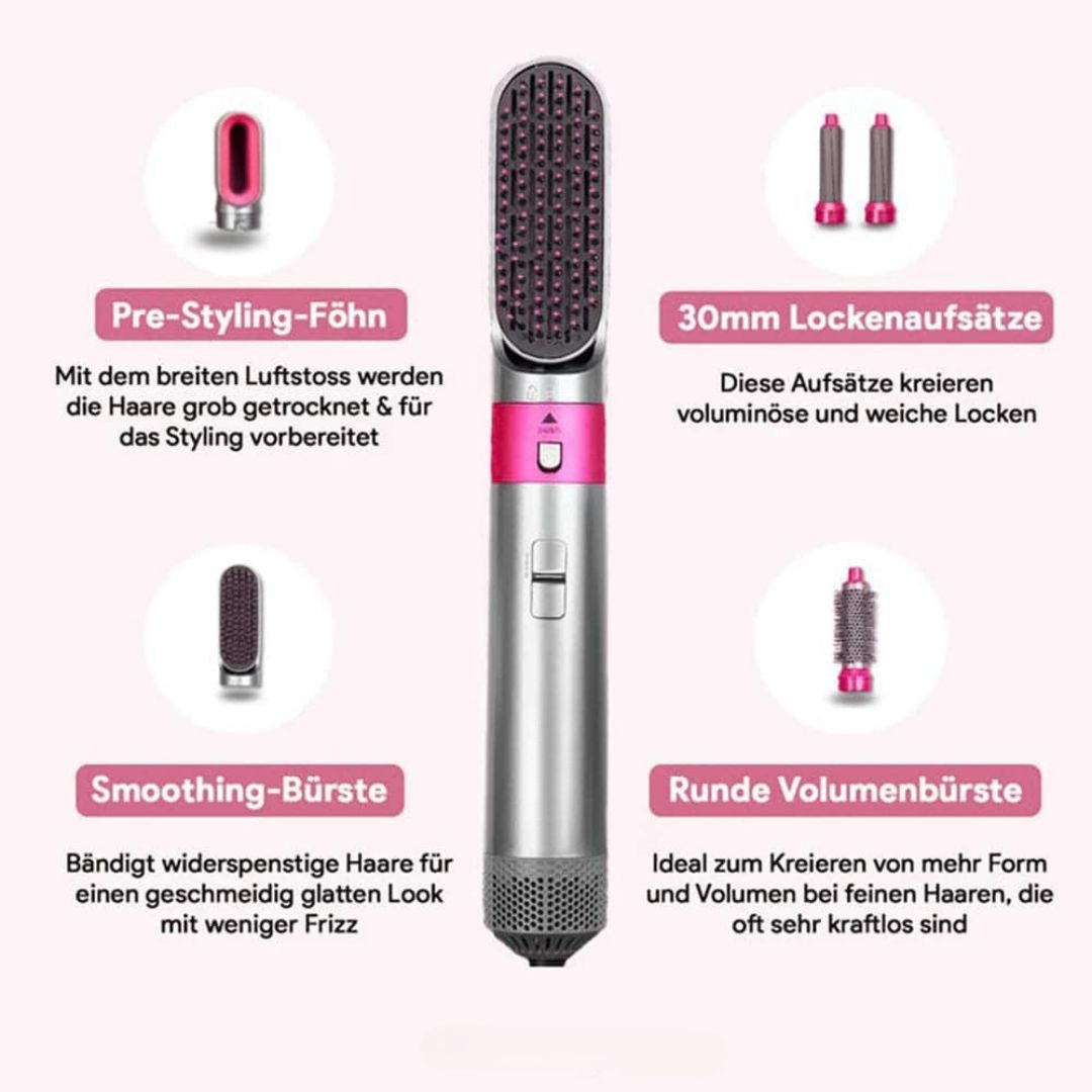 Stylora 5-in-1 Hairstyler: Föhnen, Glätten, Locken & Wellen