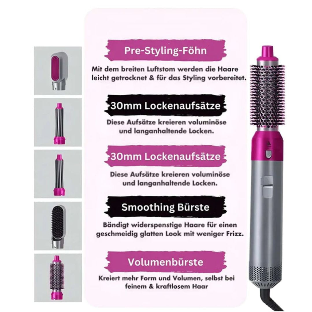 Stylora 5-in-1 Hairstyler: Föhnen, Glätten, Locken & Wellen