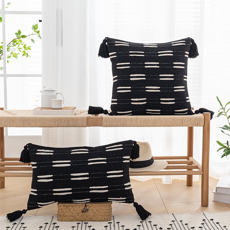 Chic Cushion Cover with Fringes for Stylish Accents