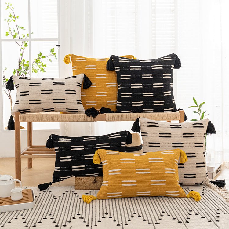 Chic Cushion Cover with Fringes for Stylish Accents