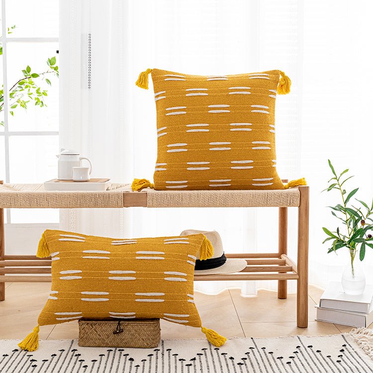 Chic Cushion Cover with Fringes for Stylish Accents