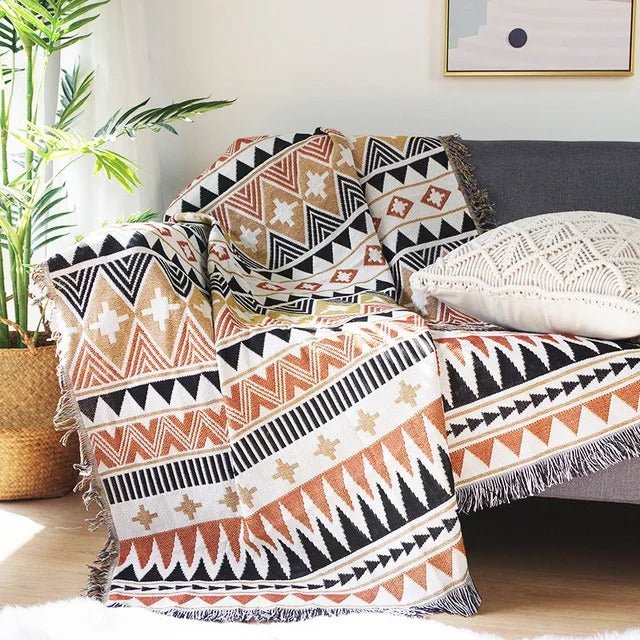 Colorful throw blanket with a stylish design