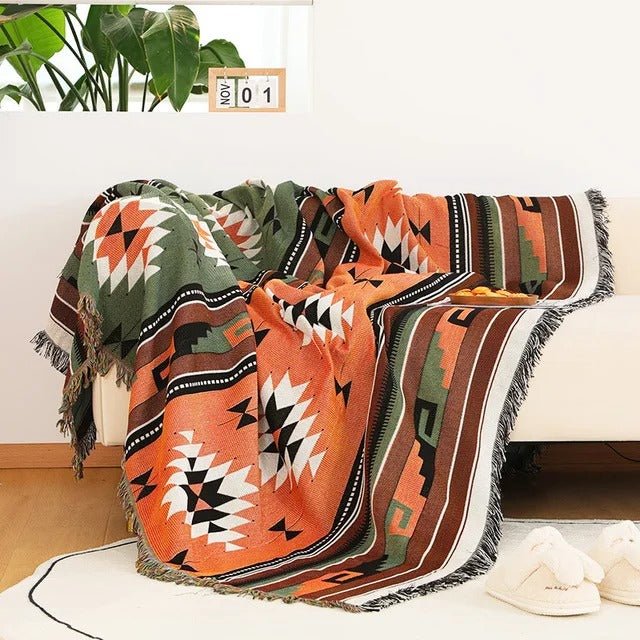 Colorful throw blanket with a stylish design