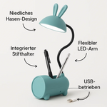 Verspielte LED-Tischlampe mit integriertem Stifthalter