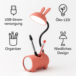 Verspielte LED-Tischlampe mit integriertem Stifthalter