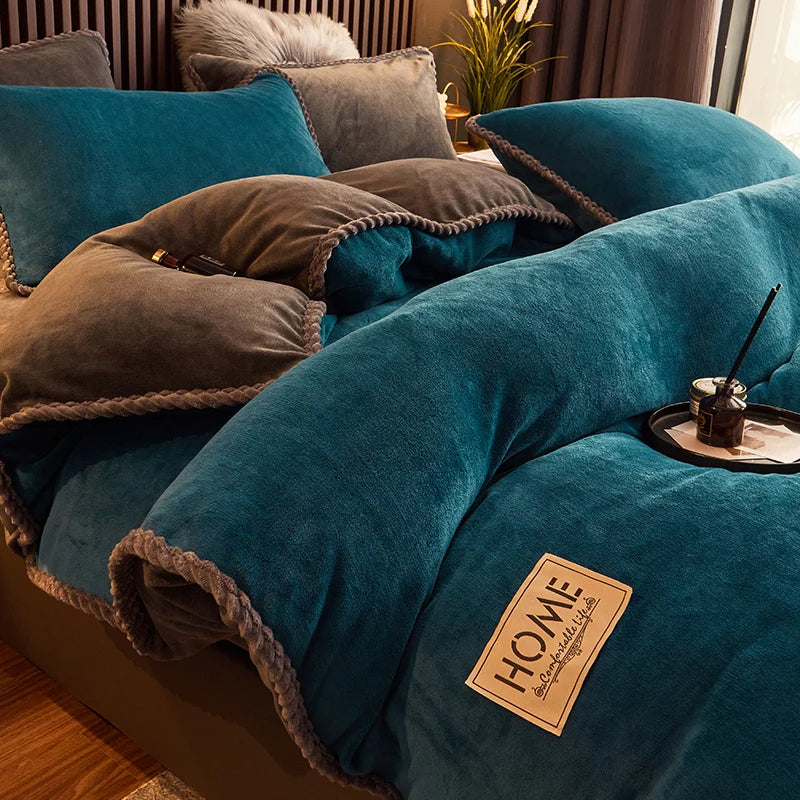 Soft Fleece Bedding Set with Velvet Finish