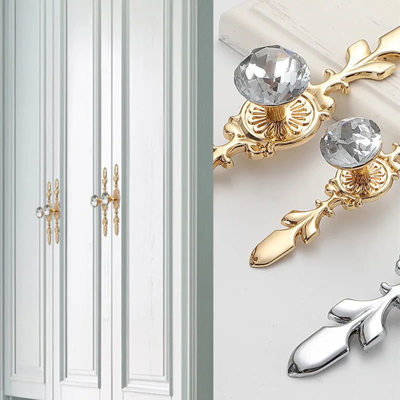 Elegante Schubladenknöpfe aus Kristall mit Diamantdesign