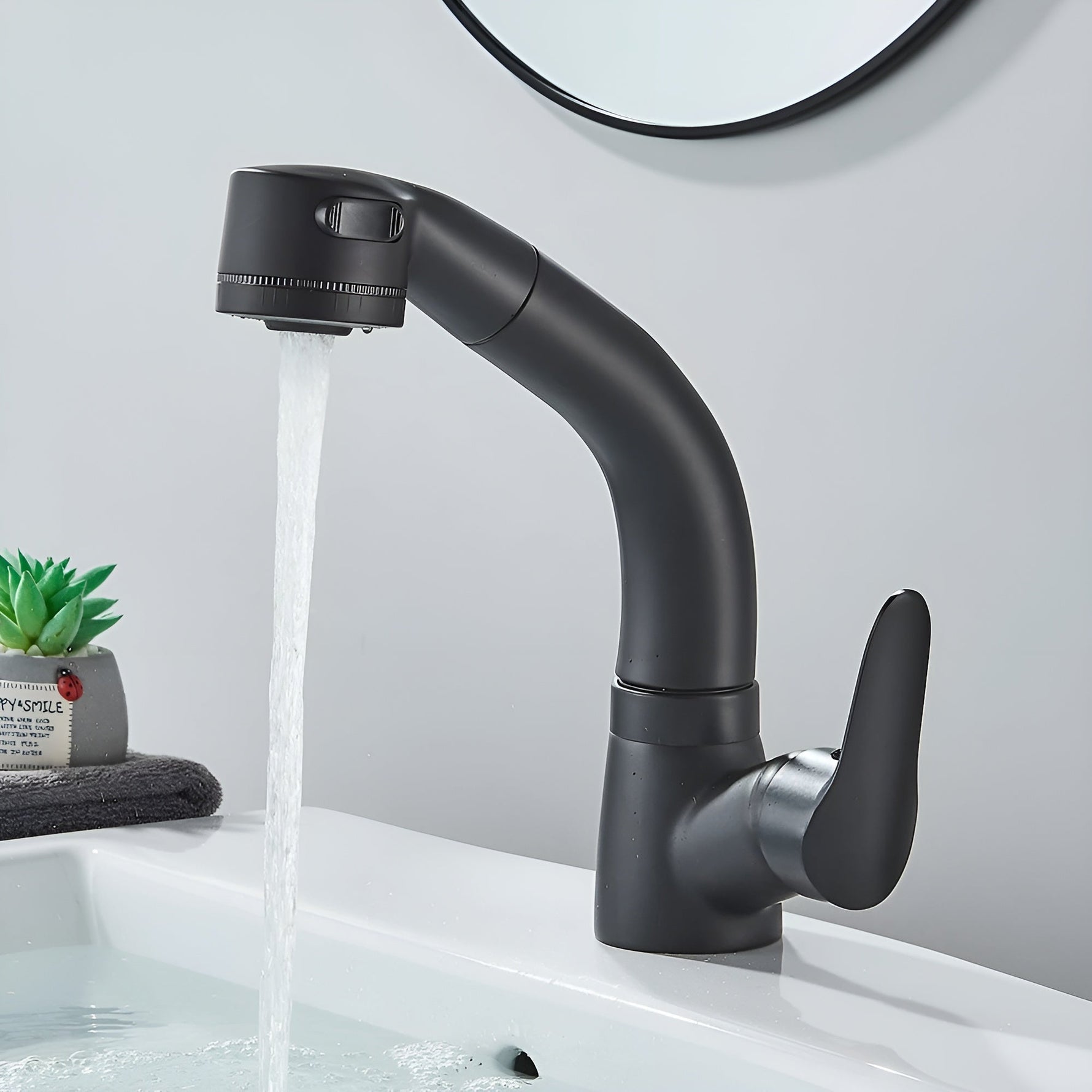Eleganter Waschbeckenarmatur mit ausziehbarem Sprühkopf – Erweitertes Design