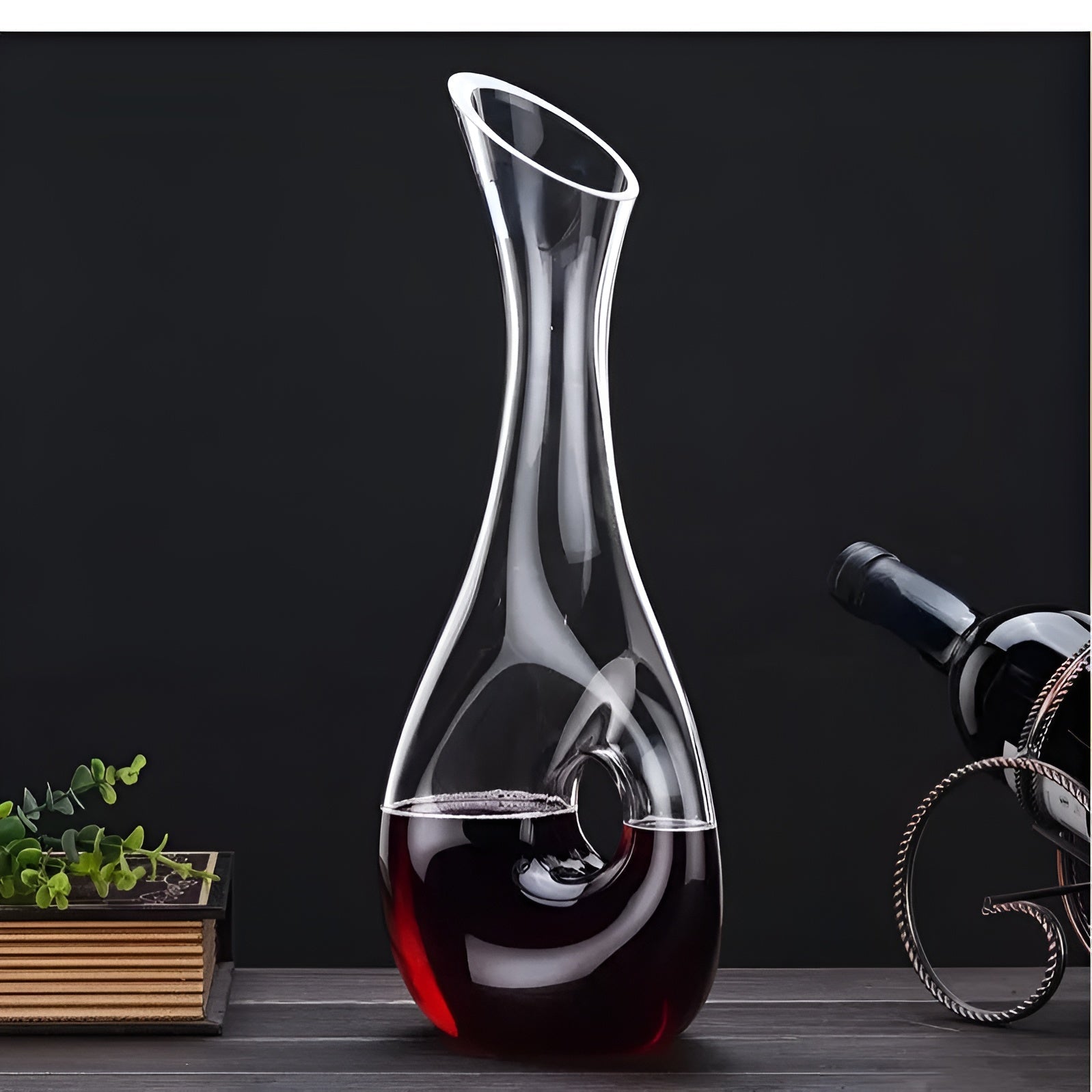 Weinflasche Dekanter in Schneckenform – Blei-frei für Wein oder Cognac | Dekorativ für Zuhause und Bar