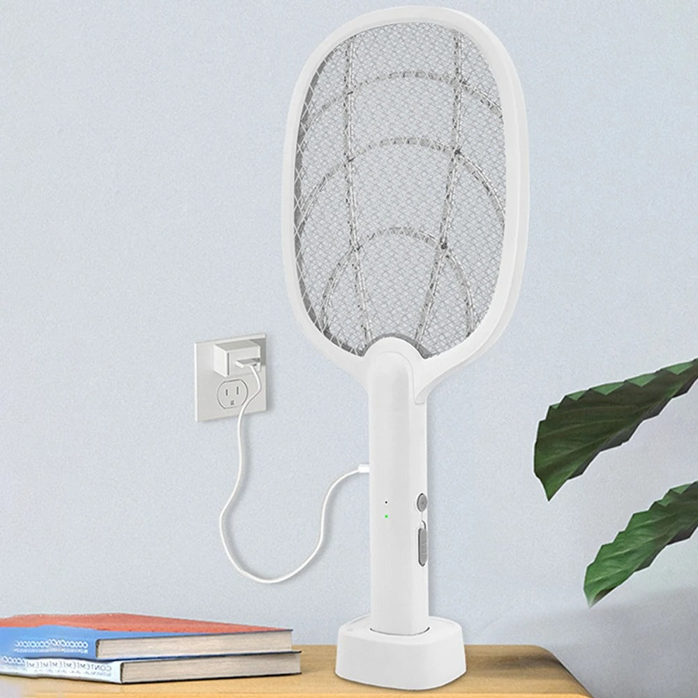 Wiederaufladbarer 2-in-1 Elektrischer Fliegenklatscher und Insektenvernichter – 2500V ohne Chemikalien