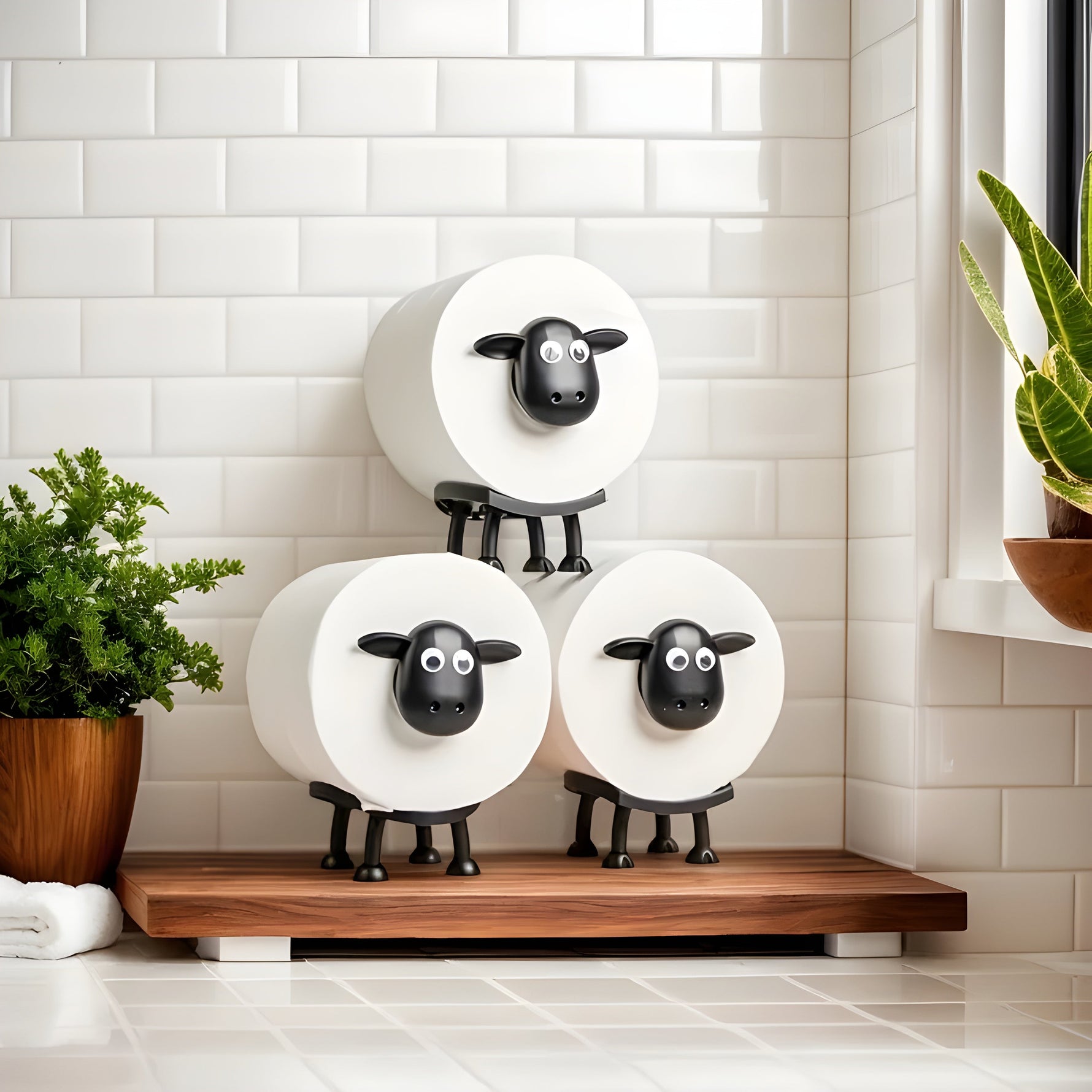 Toilettenpapierhalter – Lustige Badezimmerdekoration, rutschfest, ideal für kleine Bäder