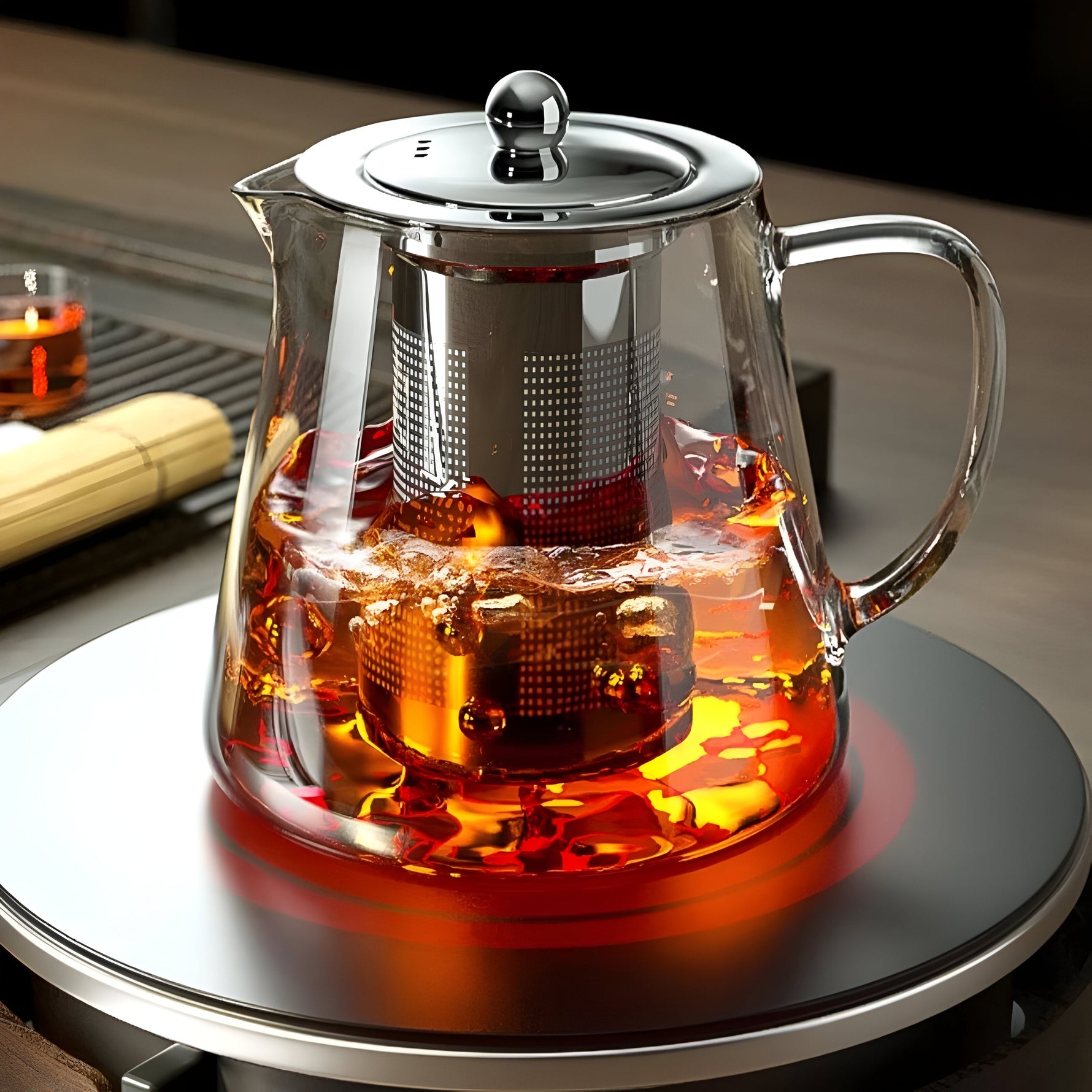 Hitzebeständige Glaskanne mit Edelstahlfilter - CrystalBrew Becher