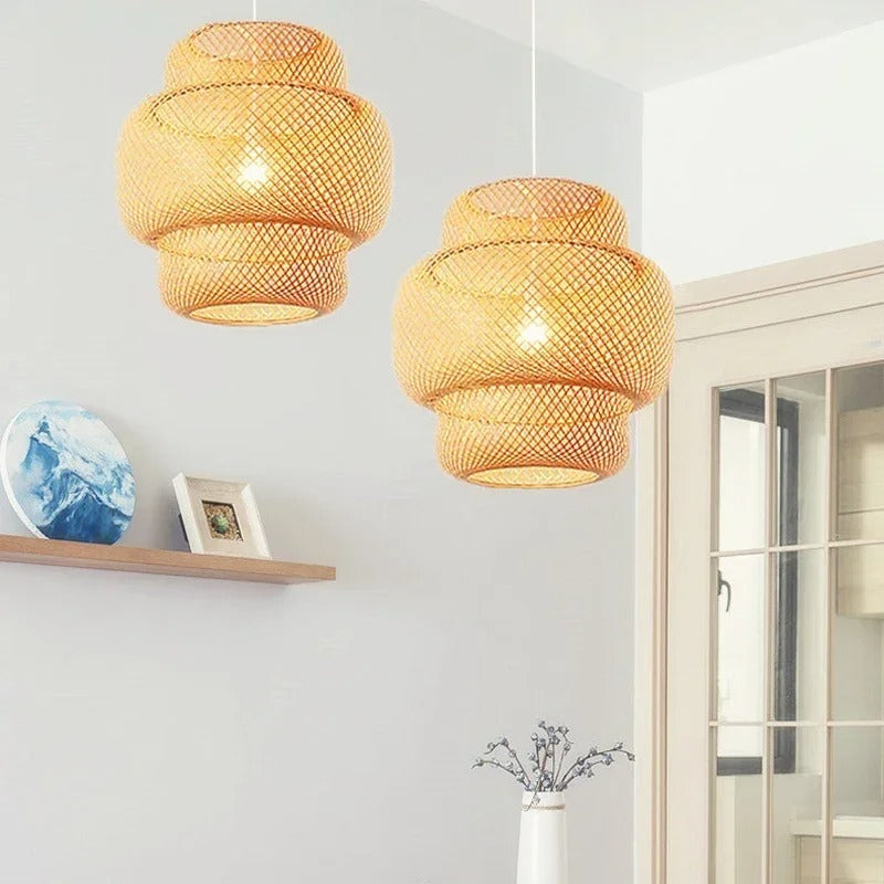 Bambuslampe im handgeknüpften chinesischen Stil