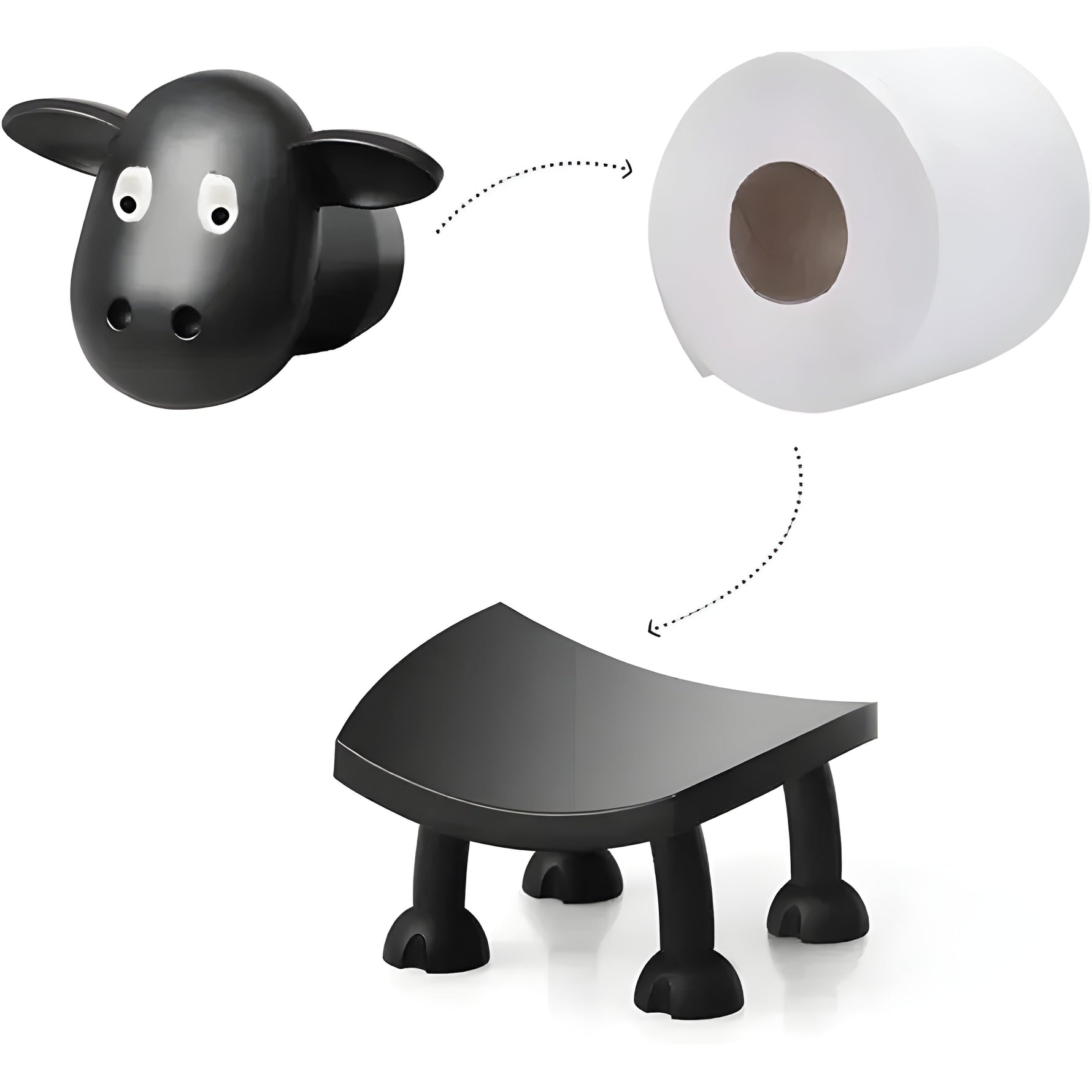Toilettenpapierhalter – Lustige Badezimmerdekoration, rutschfest, ideal für kleine Bäder