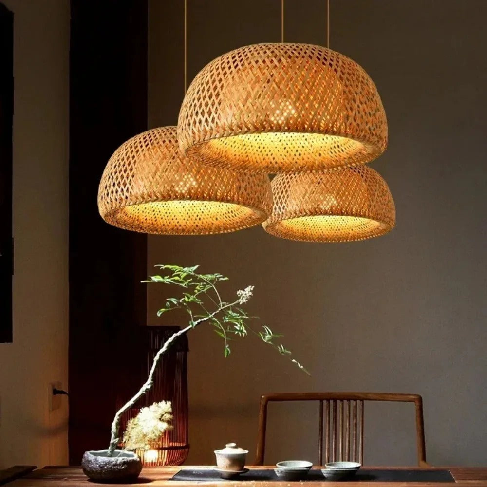 Bambuslampe im handgeknüpften chinesischen Stil
