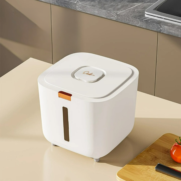 Luftdichte Aufbewahrungsbox mit Messbecher für Reis und Getreide (5 oder 10 kg)