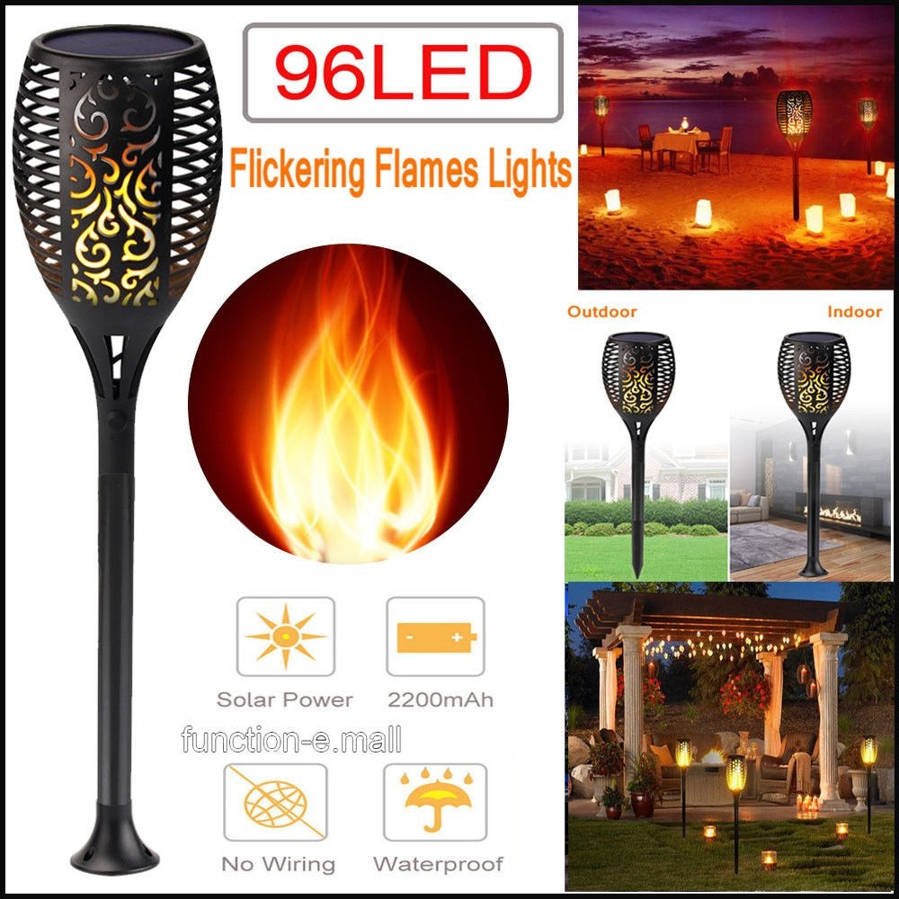 2er Set Solar LED Fackel Licht mit Flammeneffekt | LumiFlame
