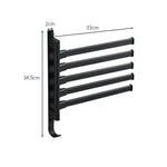 Wall-Mounted Towel Rack with 5 Swiveling Arms for Bathroom