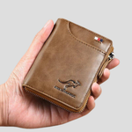 RFID-Blocking Bifold Wallet for Men with Zip-Around Closure