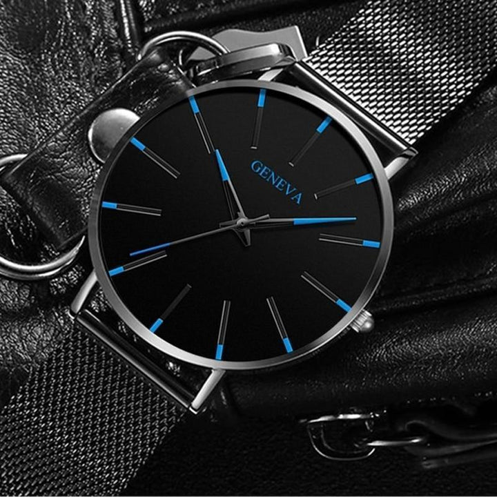 Minimalist Men's Timepiece Featuring Blue Details