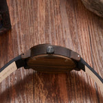 Compass Watch for Men with Leather and Wooden Design