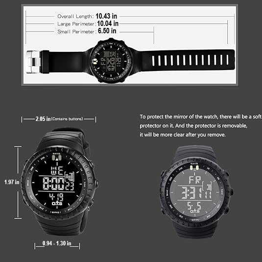 Digital Sports Watch for Men - Waterproof and Long-lasting
