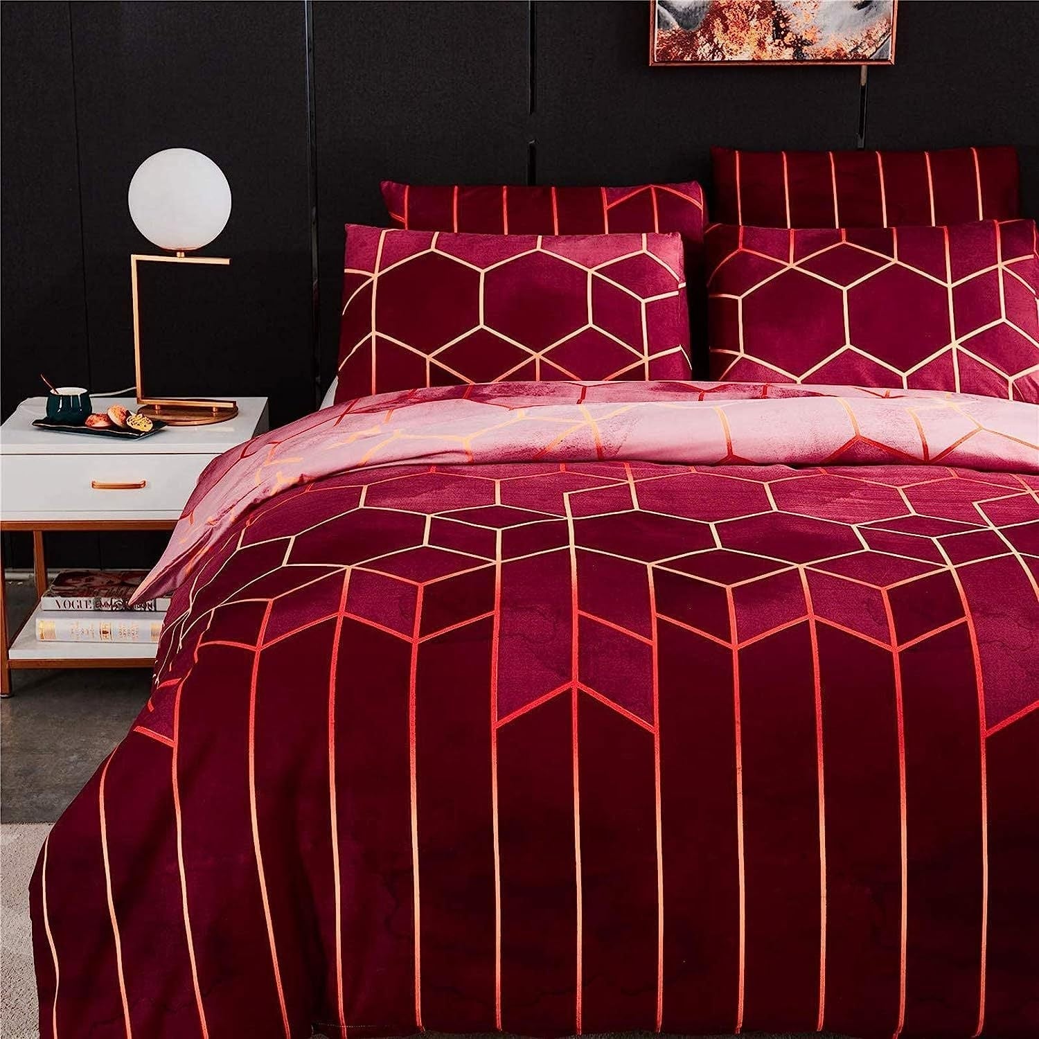 Stylish Duvet Cover with Geometric Design – Breathable & Cooling