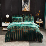 Stylish Duvet Cover with Geometric Design – Breathable & Cooling