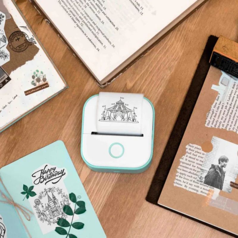 Tragbarer Mini-Drucker mit Bluetooth und thermodruck ohne Tinte