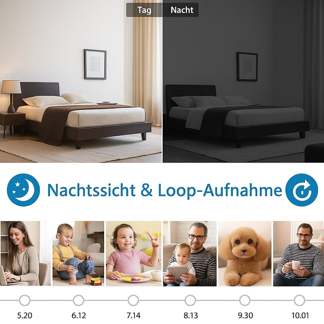 Intelligente HD-Überwachungskamera mit App und Bewegungsalarm