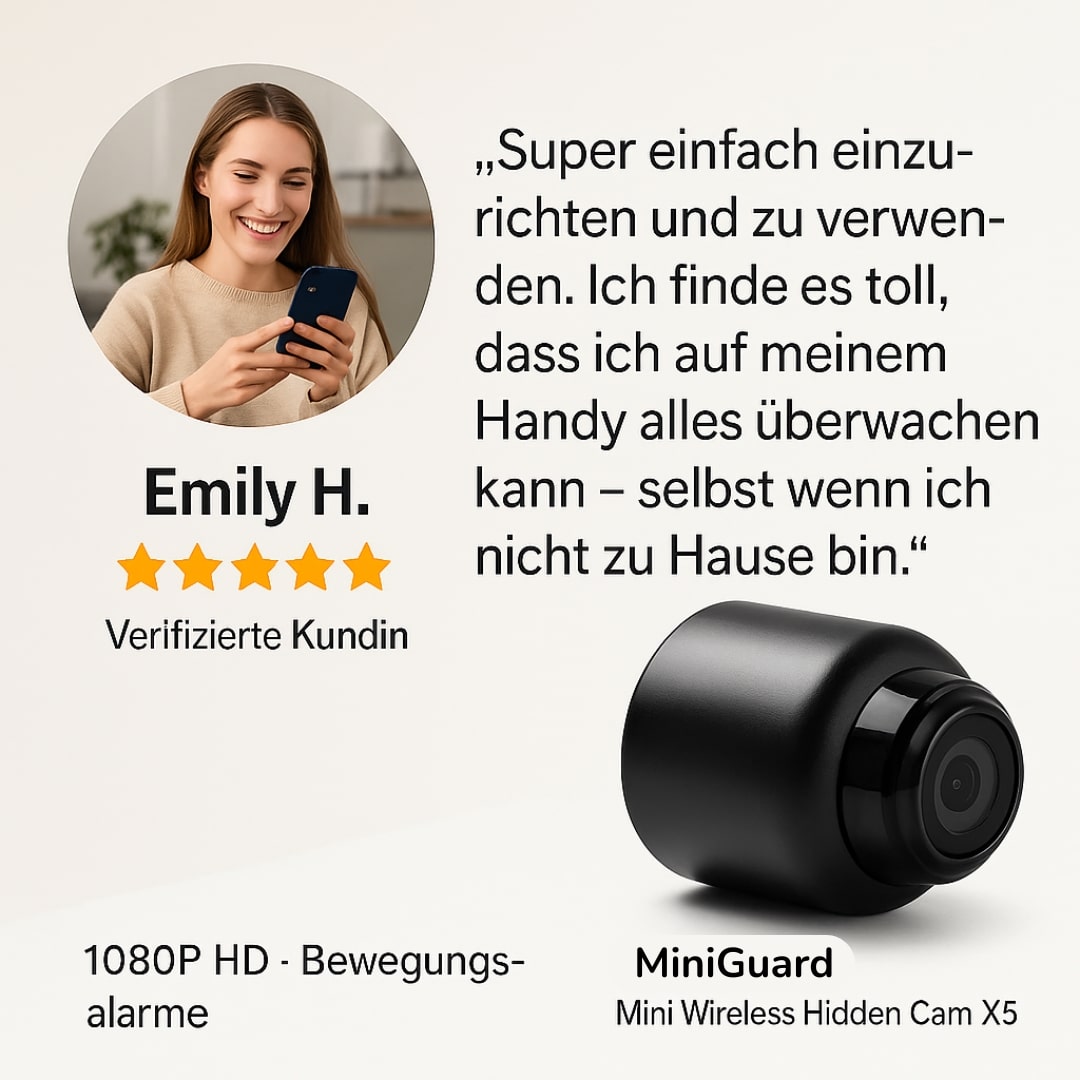 Intelligente HD-Überwachungskamera mit App und Bewegungsalarm