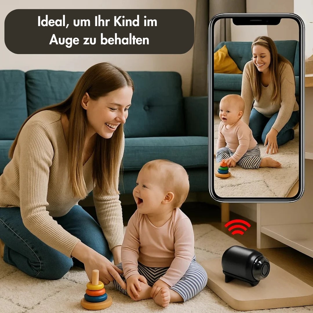 Intelligente HD-Überwachungskamera mit App und Bewegungsalarm