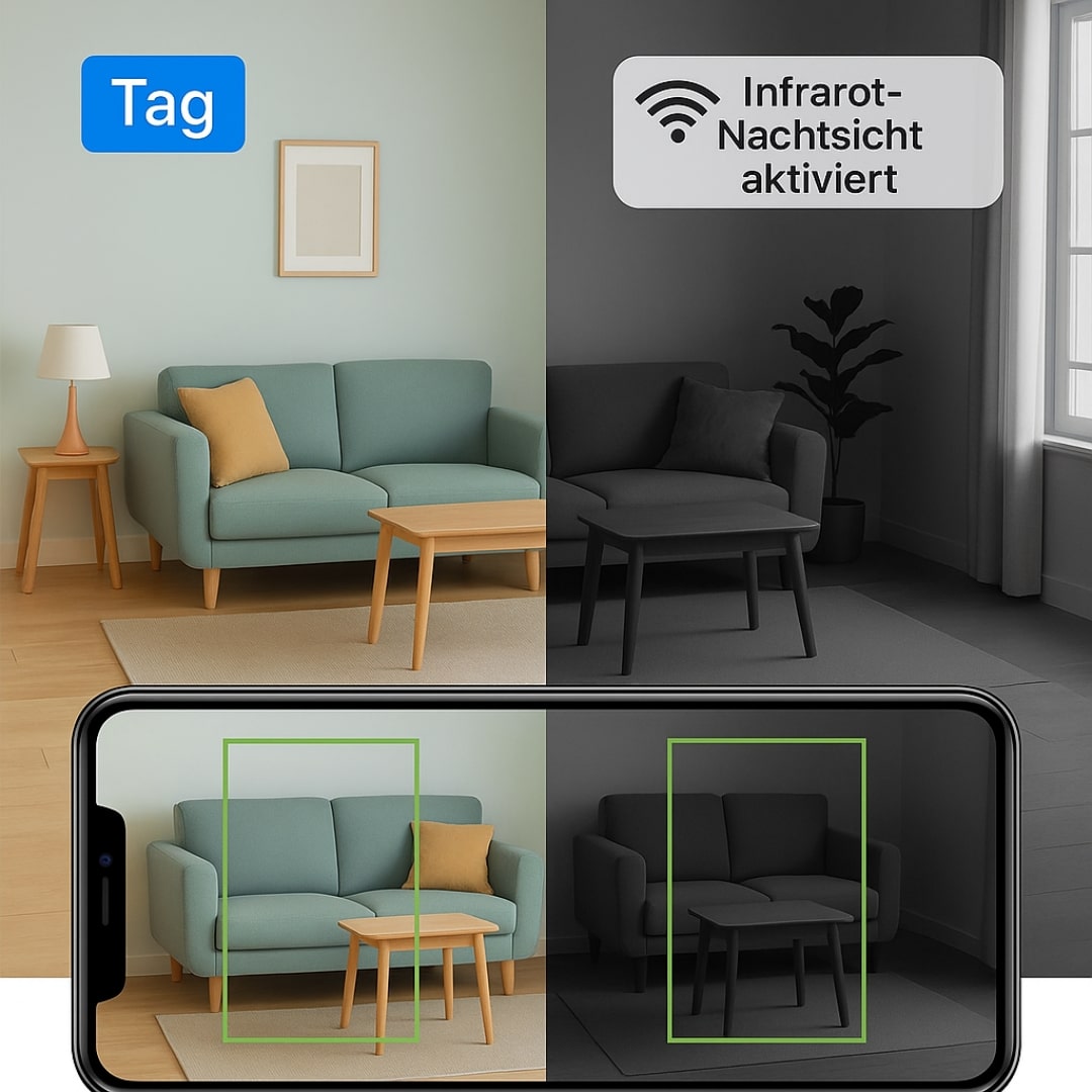 Intelligente HD-Überwachungskamera mit App und Bewegungsalarm