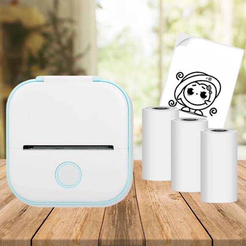 Tragbarer Mini-Drucker mit Bluetooth und thermodruck ohne Tinte
