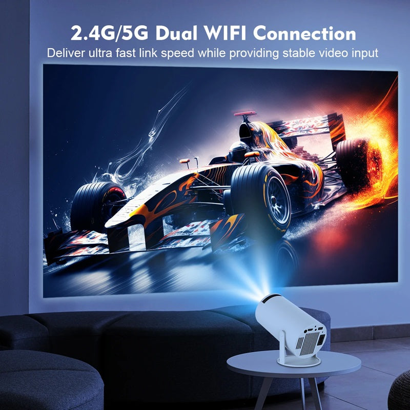 Intelligenter 4K Mini-Projektor mit Dual-WiFi und Bluetooth-Verbindung