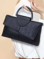 Stylish shoulder bag in elegant crocodile pattern