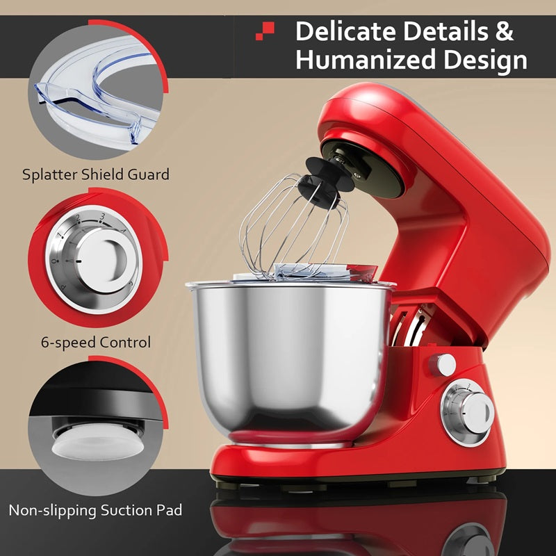 6-stufiger Standmixer mit 5,3 l Edelstahlschüssel und vielseitigem Zubehör