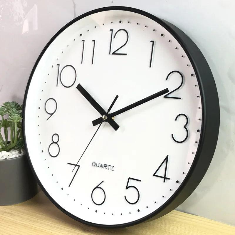 12-Inch Quartz Wall Clock with Silent Operation in Modern Design