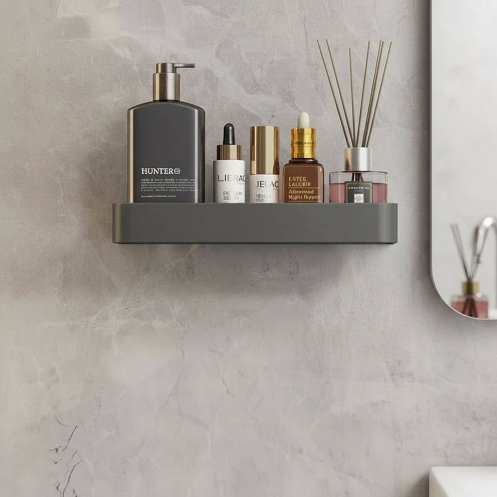 Drill-Free Bathroom Organizer Shelf for Towels - Unisex Design