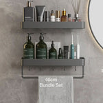 Drill-Free Bathroom Organizer Shelf for Towels - Unisex Design