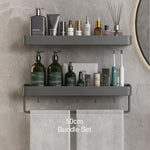 Drill-Free Bathroom Organizer Shelf for Towels - Unisex Design