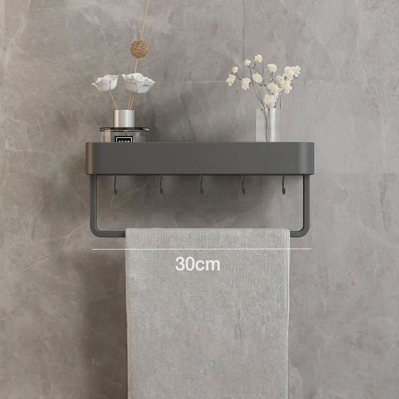 Drill-Free Bathroom Organizer Shelf for Towels - Unisex Design