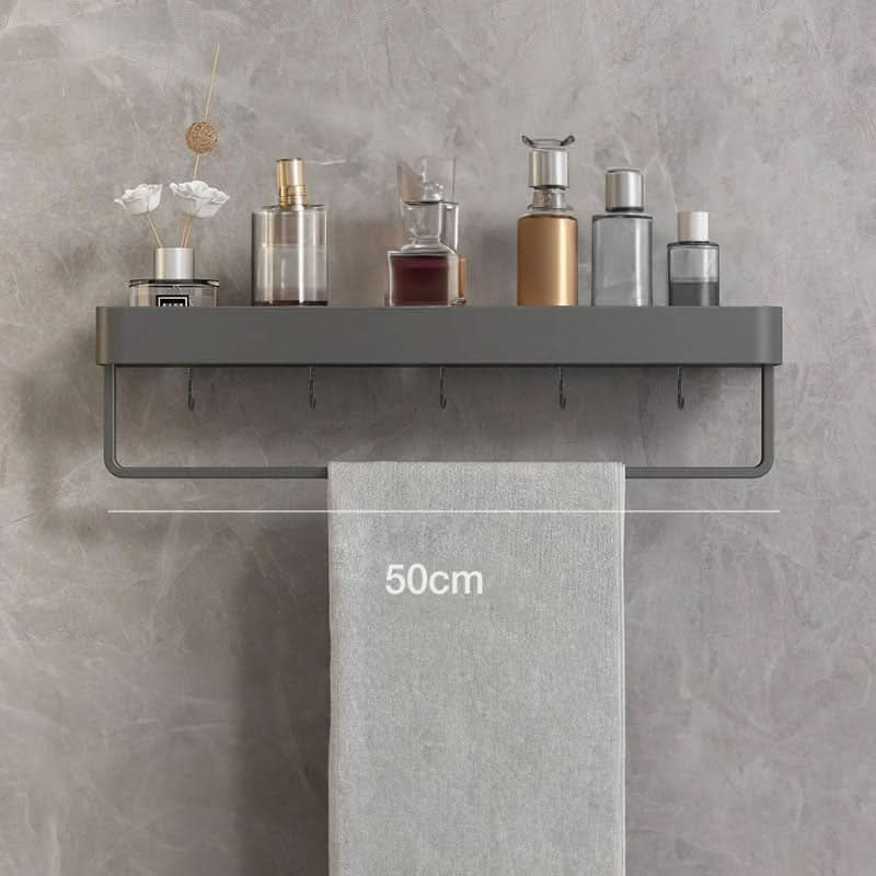 Drill-Free Bathroom Organizer Shelf for Towels - Unisex Design
