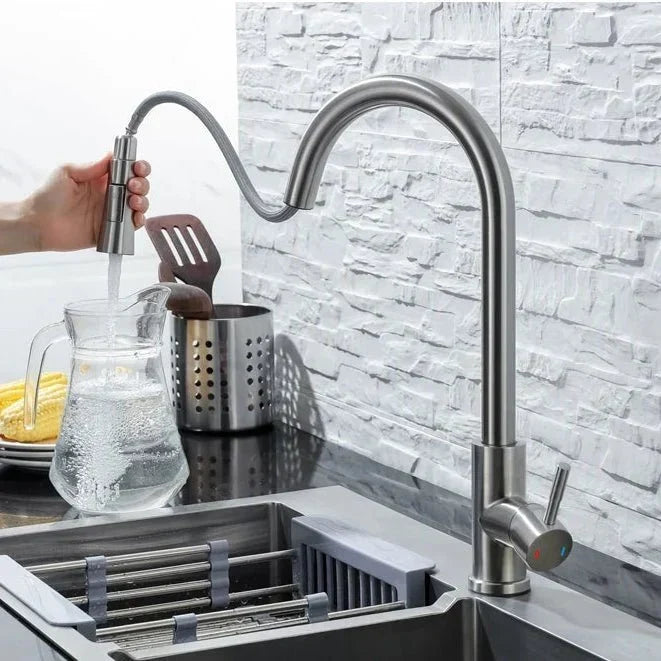 Kitchen Faucet with Pull-Out Sprayer and Smart Sensor Technology