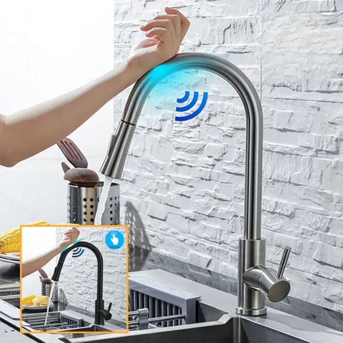 Kitchen Faucet with Pull-Out Sprayer and Smart Sensor Technology